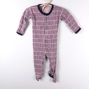 L'ovedbaby Footie Sleeper Kids 3-6M Mauve Pink Organic Cotton Geometric Snap